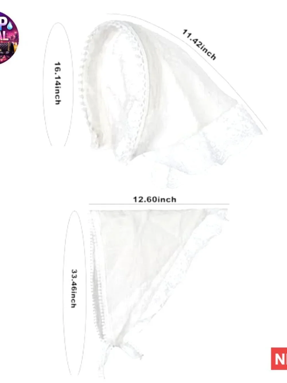 Polyester Lace Bandana Headband Scarf Adjustable Hair Accessory